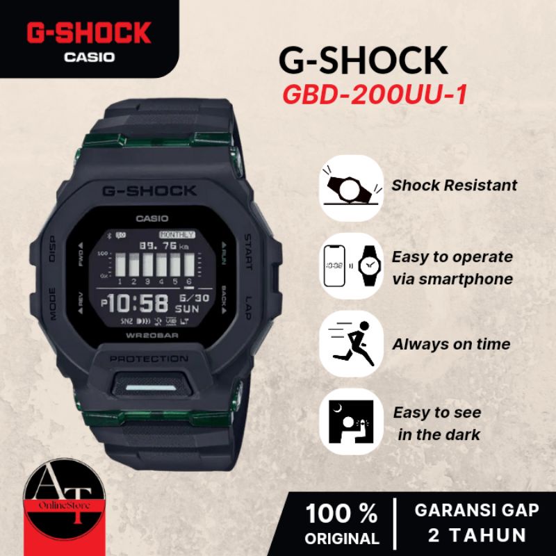 Jam Tangan Casio G-Shock GBD-200UU-1DR / GBD 200UU 1DR ORIGINAL Resmi
