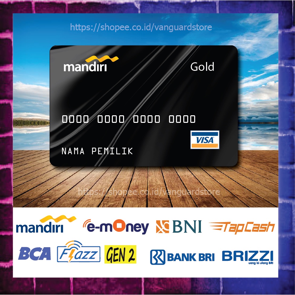 KARTU E MONEY E TOLL KARTU GOLD VISA BLACK DEBIT CREDIT EMONEY MANDIRI FLAZZ BCA BNI TAPCASH BRIZZI BRI - 1 SISI