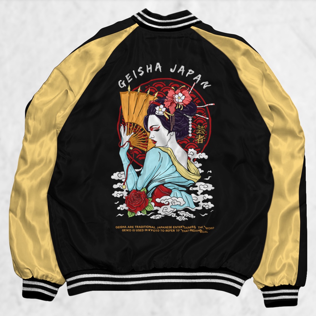 HIPNOP Jaket Sukajan Geshia Sablon Jaket Pria Wanita Distro Unisex Japan Premium Original