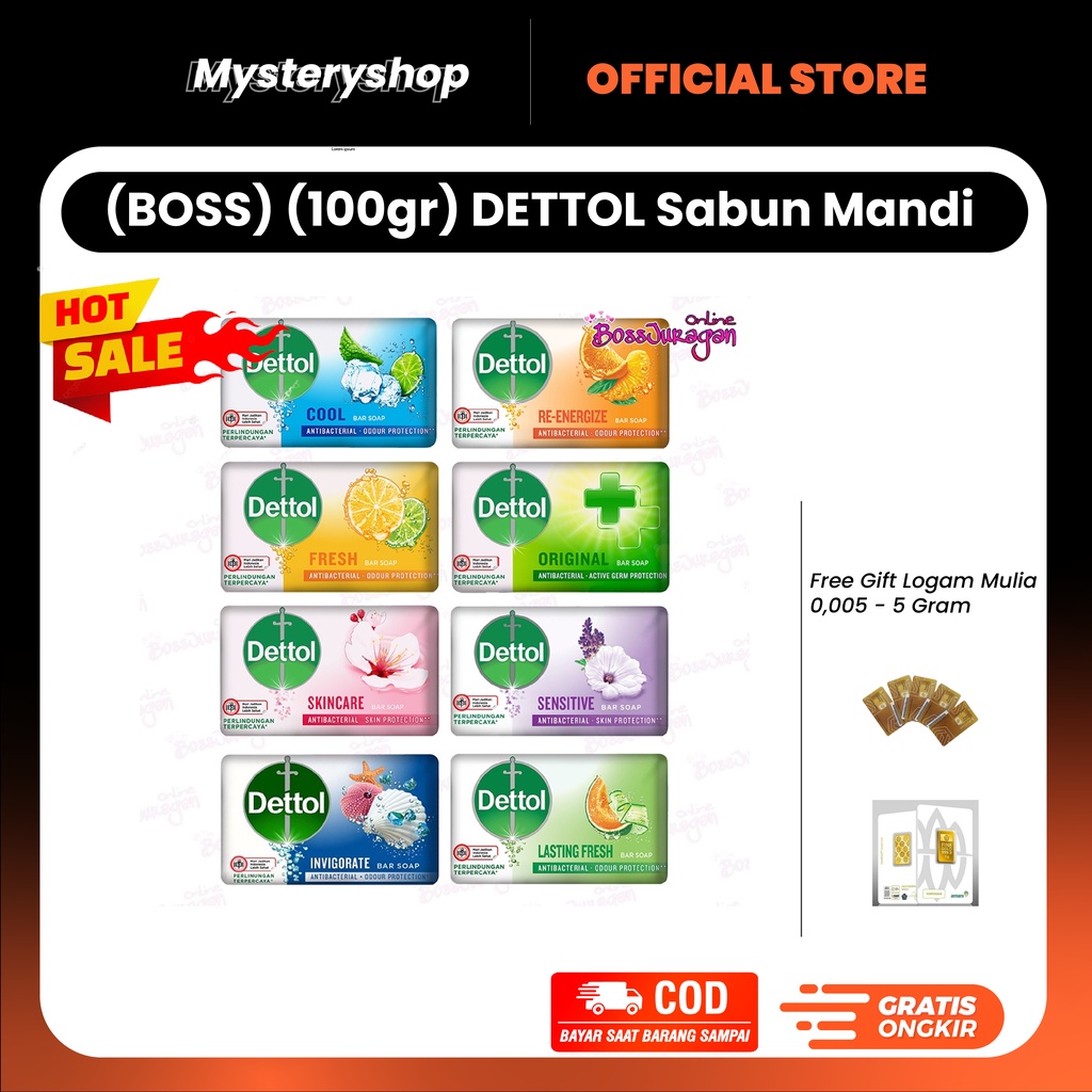 promo (100gr) DETTOL Sabun Mandi Batang / Soap Bar 100 gram