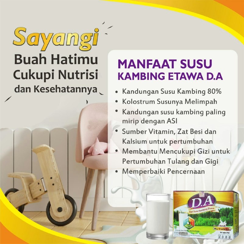 Susu Kambing Etawa D.A isi 10 Sachet Kandungan Susu 80% Plus Kolostrum