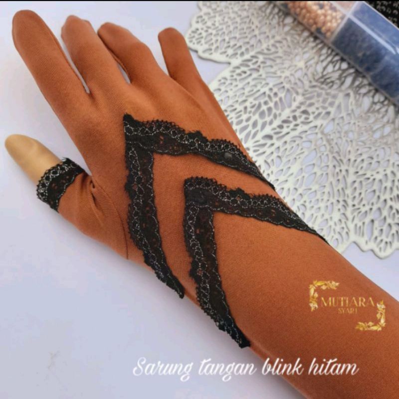 sarung tangan renda jempol bolong / sarung tangan touch screen renda