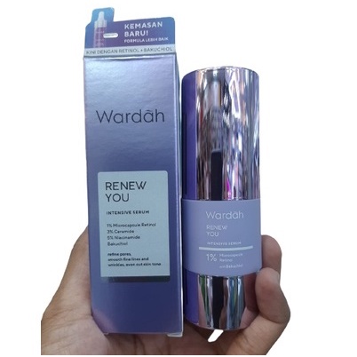 Wardah Serum Renew You Anti Aging Intensive 30 ml/ 15 ml dengan RETINOL (Kemasan BARU) - Skincare Samarkan Garis Halus Keriput Ungu BPOM Serum Retinol Anti Aging