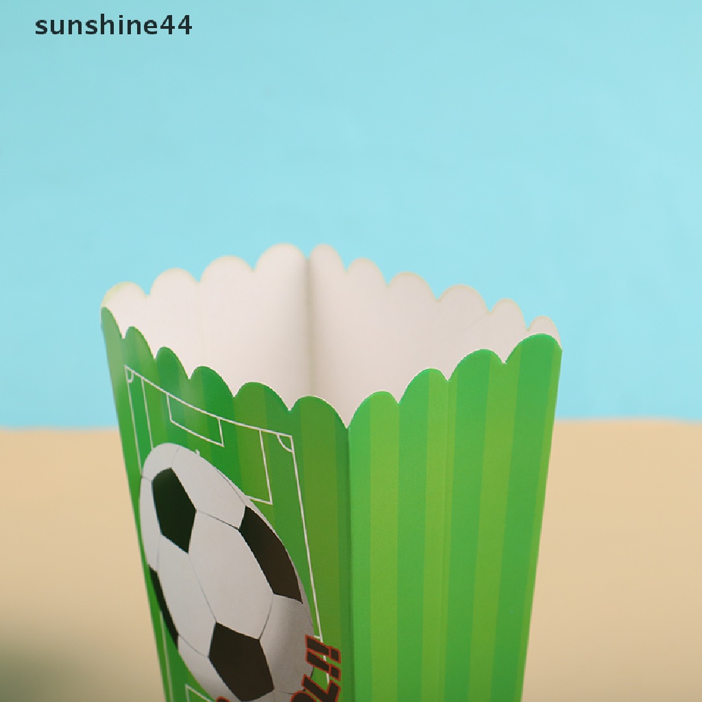 Sunshine 6Pcs/Pack Tema Sepak Bola Candy Box Popcorn Kotak Perlengkapan Pesta Ulang Tahun Anak.