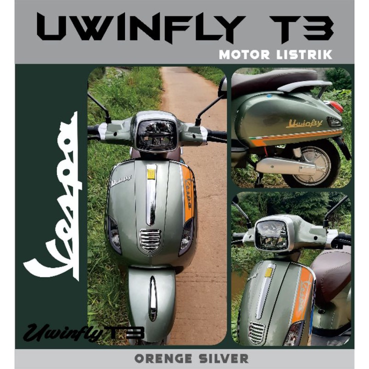 sticker motor listrik UWINPLY T3 vespa listrik vespa matik vespa 2022