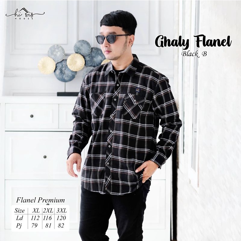 KEMEJA GHALY ZION BY HI SIS HOUSE | Kemeja Flanel Premium Lengan Panjang