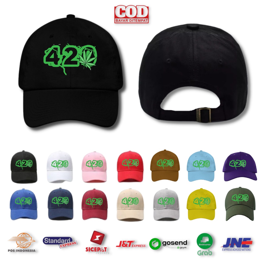 Topi Baseball Cap Pria Wanita Dewasa Distro 420 Terbaru Tali Ring Besi