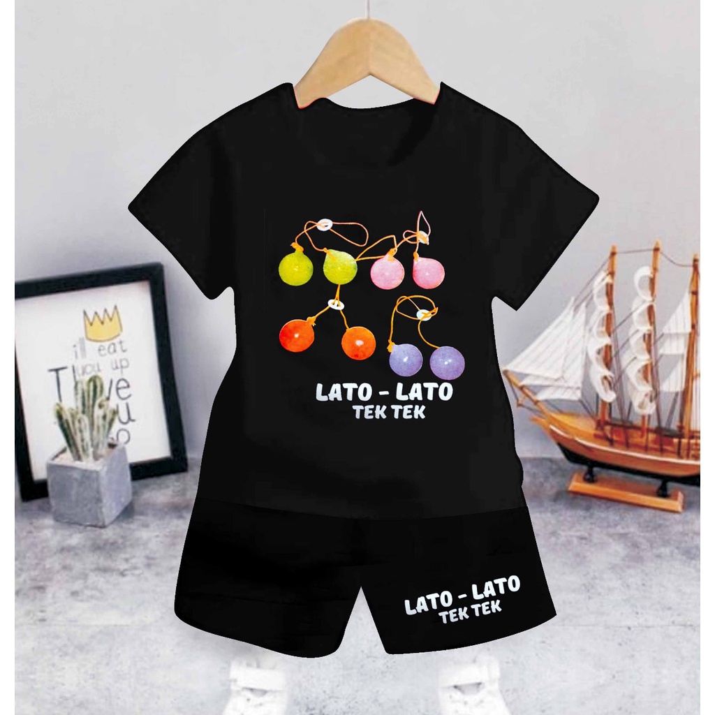 SETELAN ANAK ANAK/SETELAN ANAK MURAH-HITAM - TEK TEK