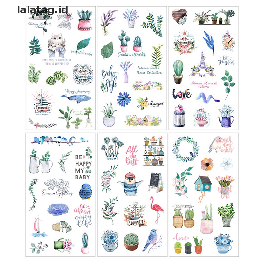 [lalatag] 6lembar/pack Kawaii Stationery Stiker Ikan Paus Lucu Lovely Paper Sticker [ID]