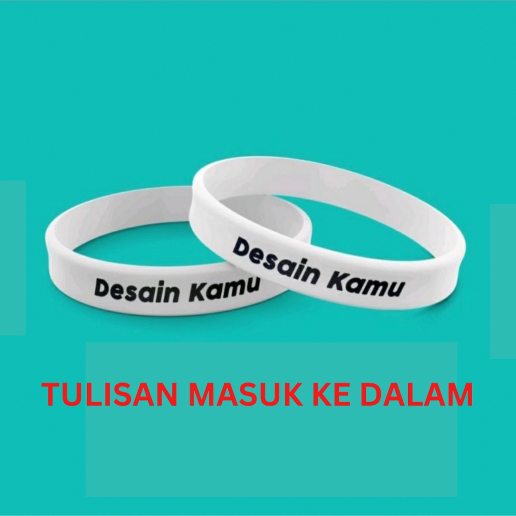 Embracelet (Desain Sama) | Custom Gelang Karet Silicone Satuan | Gelang Nama Custom