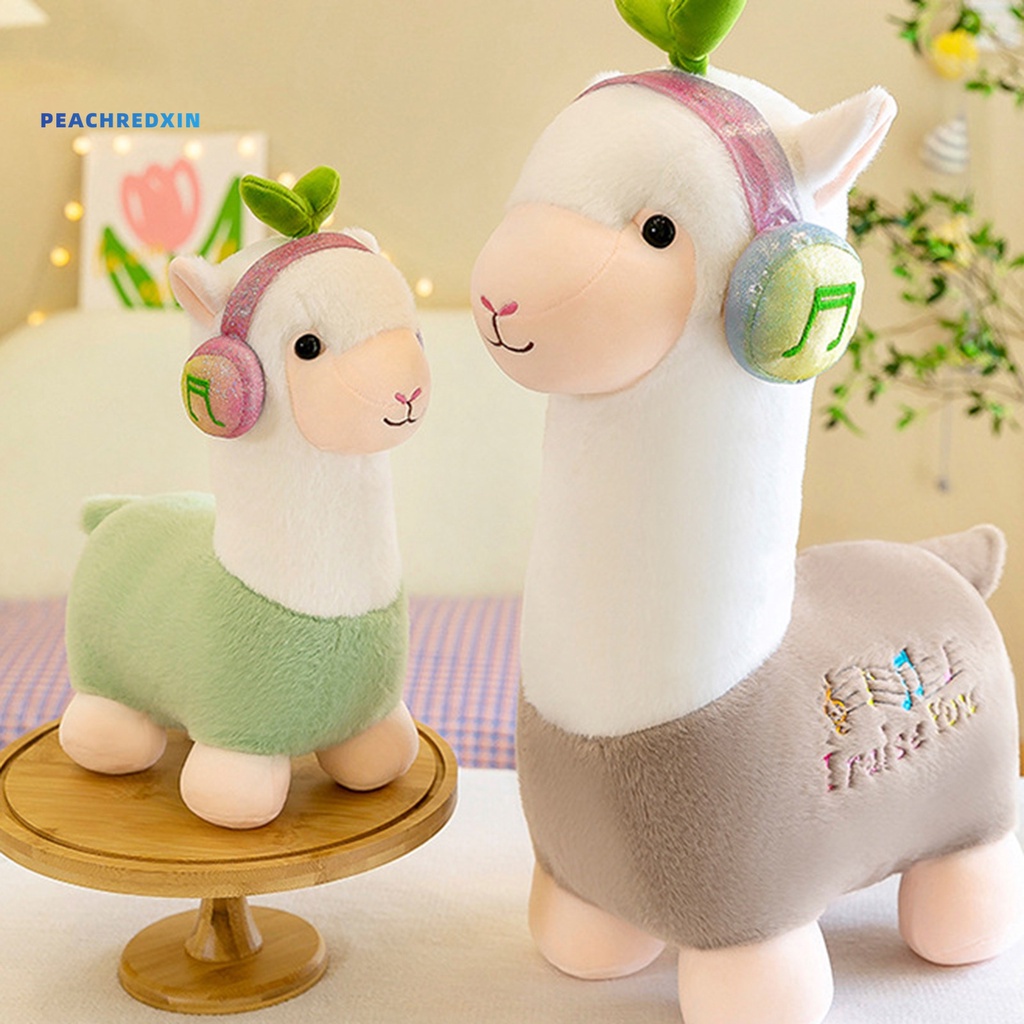 Boneka alpaca dengar musik bahan plush