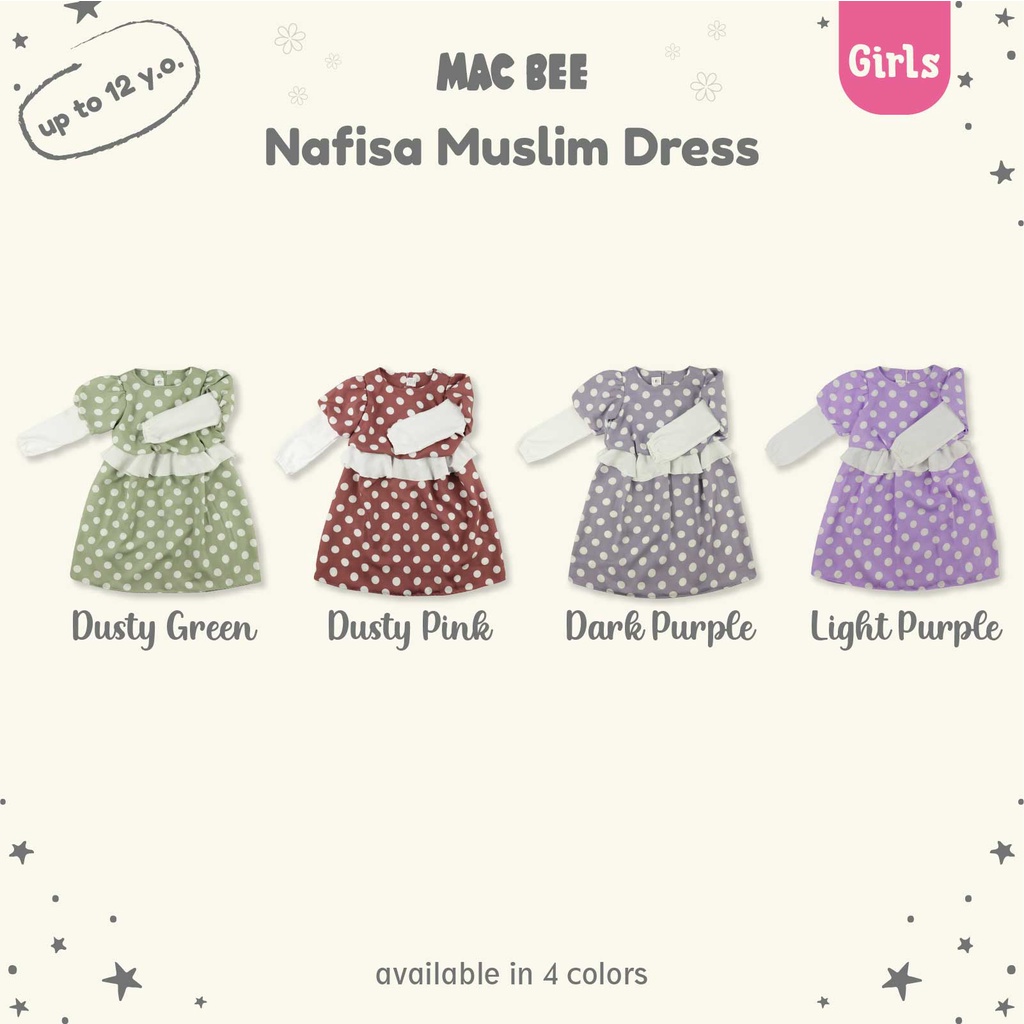 MacBee Baju Anak Perempuan Gamis Anak Muslim Collection Nafisa 2 - 12 Tahun