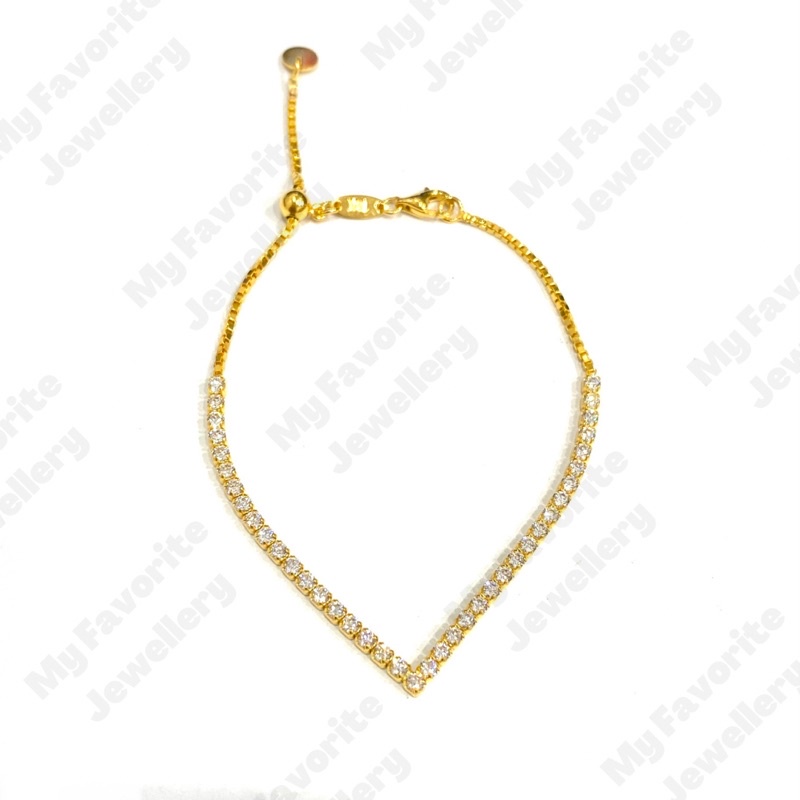 Gelang Serut Aurel AD Baris Emas Asli Kadar 700