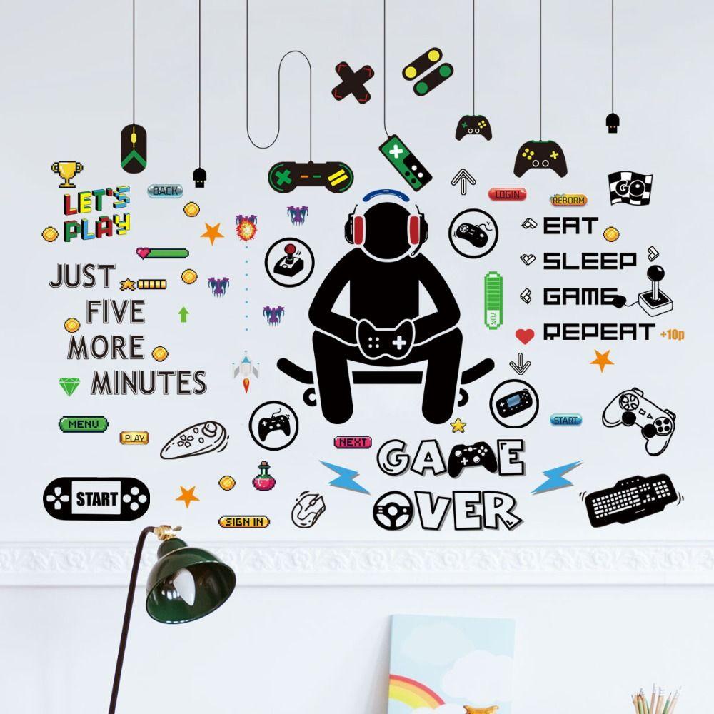 [Elegan] Game Controller Stiker Perekat Diri Kepribadian Kreatif Mudah Untuk Menggosok 3D Dekorasi Dinding Ruang Tamu Permainan Elemen Anak Laki-Laki Stiker Dinding