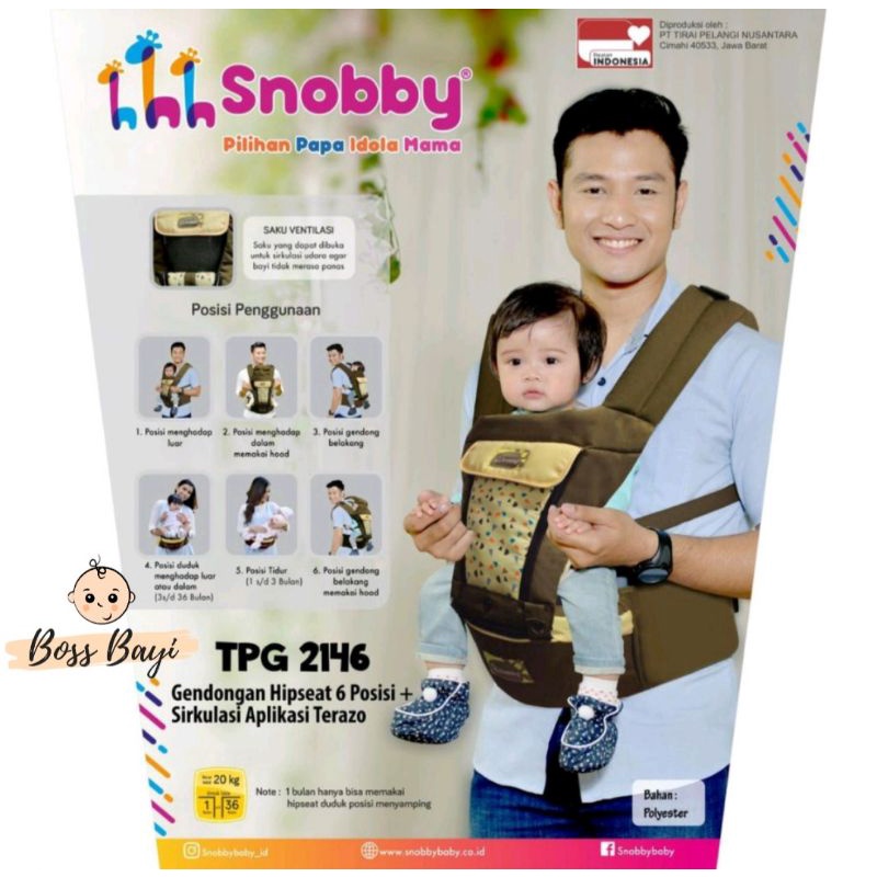 SNOBBY - Hipseat 6 Posisi / Gendongan Depan Bayi TPG2145/TPG2146/TPG2147/TPG2148