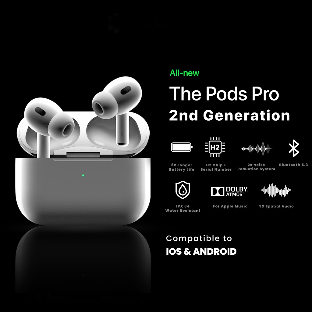 The Pods Pro 2023 Final Upgrade Wireless Charging [Pop Up + Final Upgrade + Spatial Audio] Murah For Android、iPhone