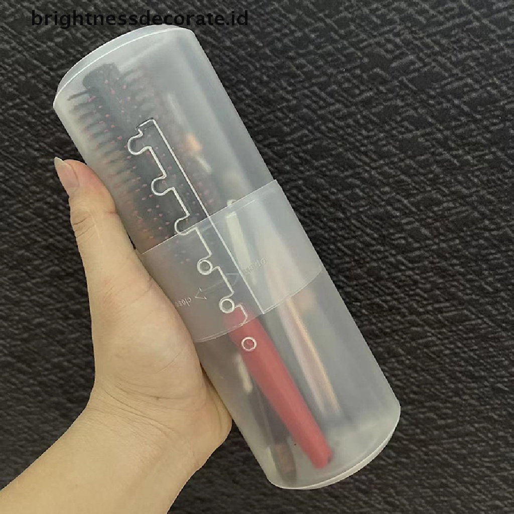 [Birth] Adjustable Height PP Makeup Brush Holder Display Penyimpanan Cangkir Organizer Dengan Tutup [ID]