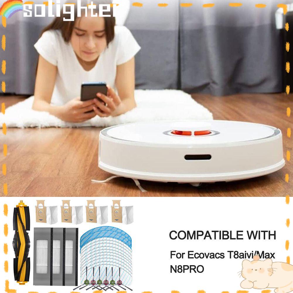 Solighter Robot Vacuum Cleaner Aksesori Penyedot Debu Sparepart Kain Pel Kain Hepa Filter Dustbin Filter Sikat Samping