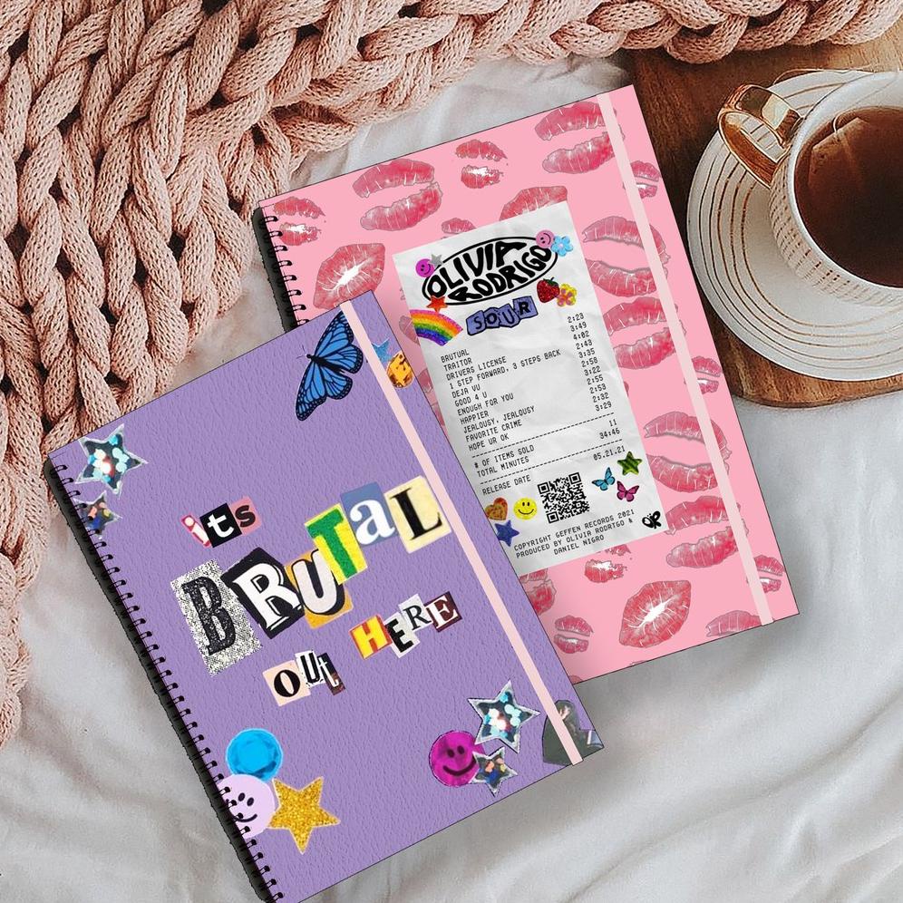 

[COD AL72] OLIVIA RODRIGO PT.2 Songs Aesthetic Ruled Grid Dotted Notebook Diary Journal Bujo School Buku Tulis Big Sale ♪ヽ(