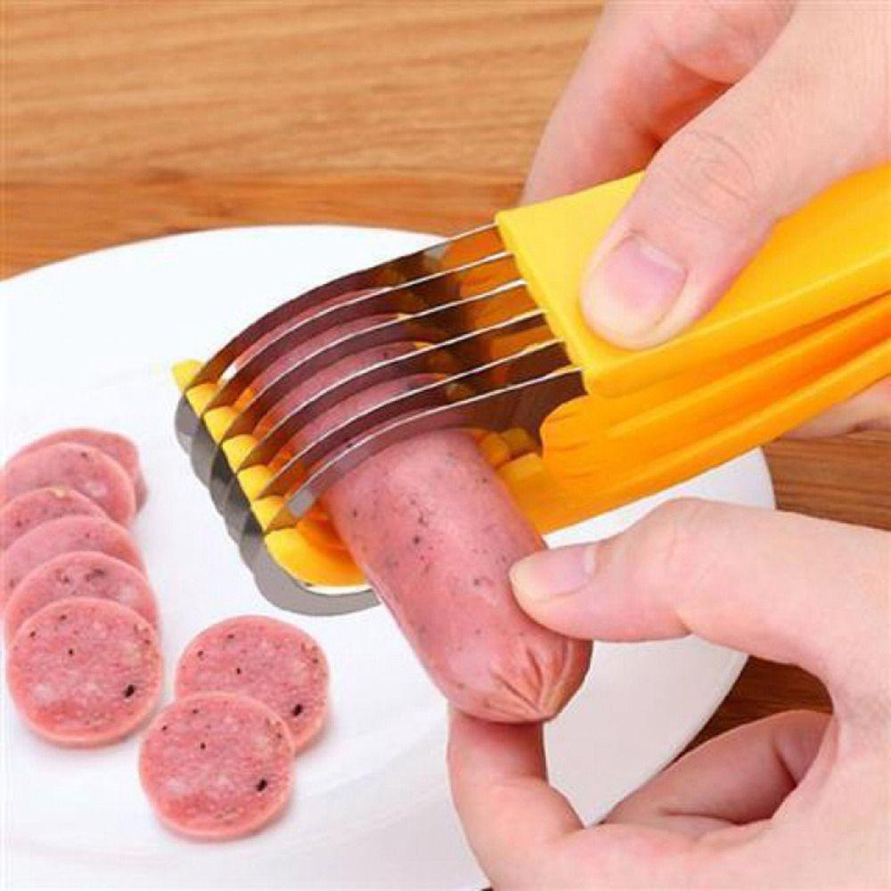 【 ELEGANT 】 Banana Slicer Ham Sayur Dapur Anggur Strawberry Pemotong Sosis Multifungsi