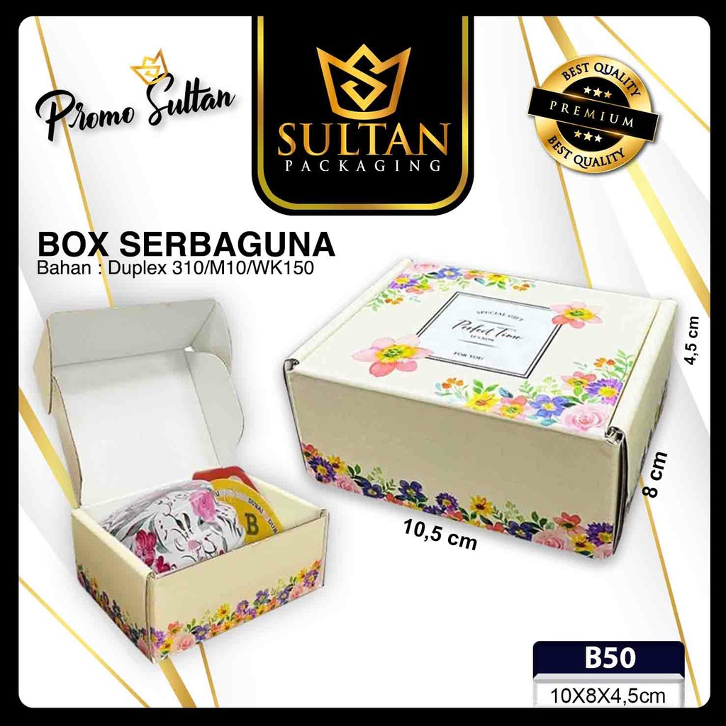 

Packaging Souvenir - Kotak Hadiah Kecil - Box Aksesoris Motif Bunga - B50