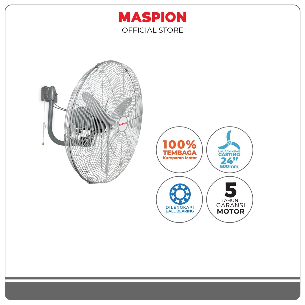 Maspion Power Wall Fan Kipas Angin Dinding 24 Inchi PW-603 W