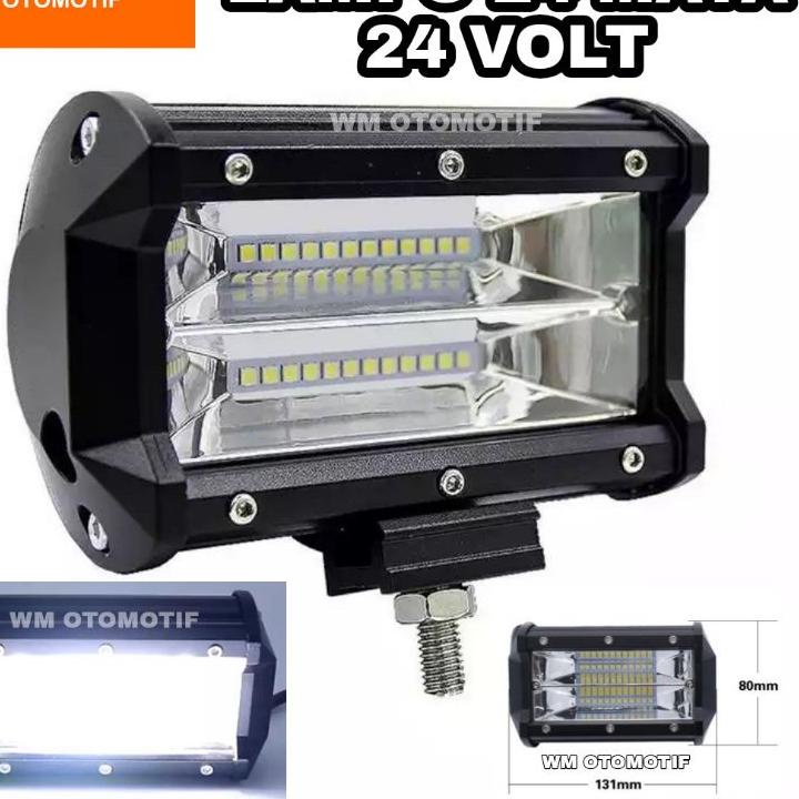 Depan1 Lampu Tembak Sorot 24 Volt LED Bar CREE 24 Mata 2 Susun Truk Bus Fuso Canter Tronton Truck Bi