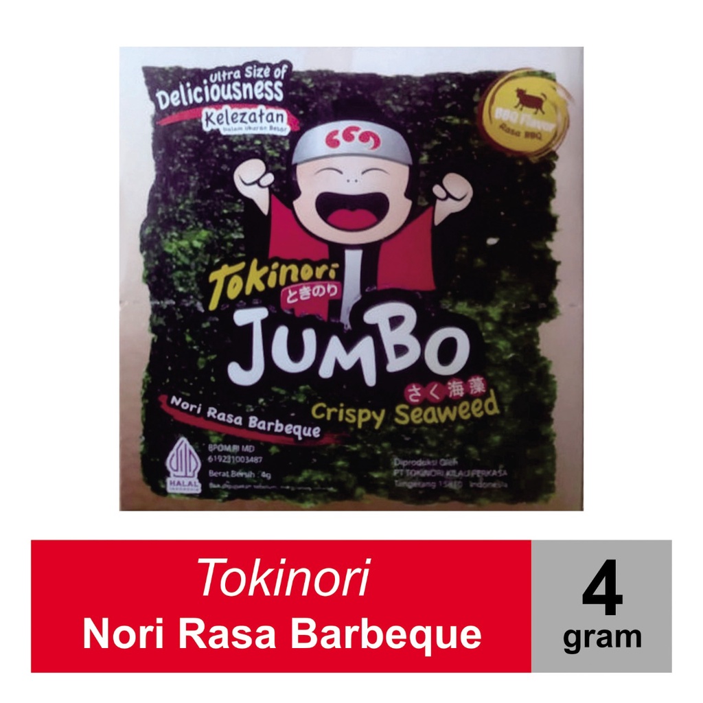 TOKINORI Seaweed Crispy Rasa Barbeque 4gr HALAL !!