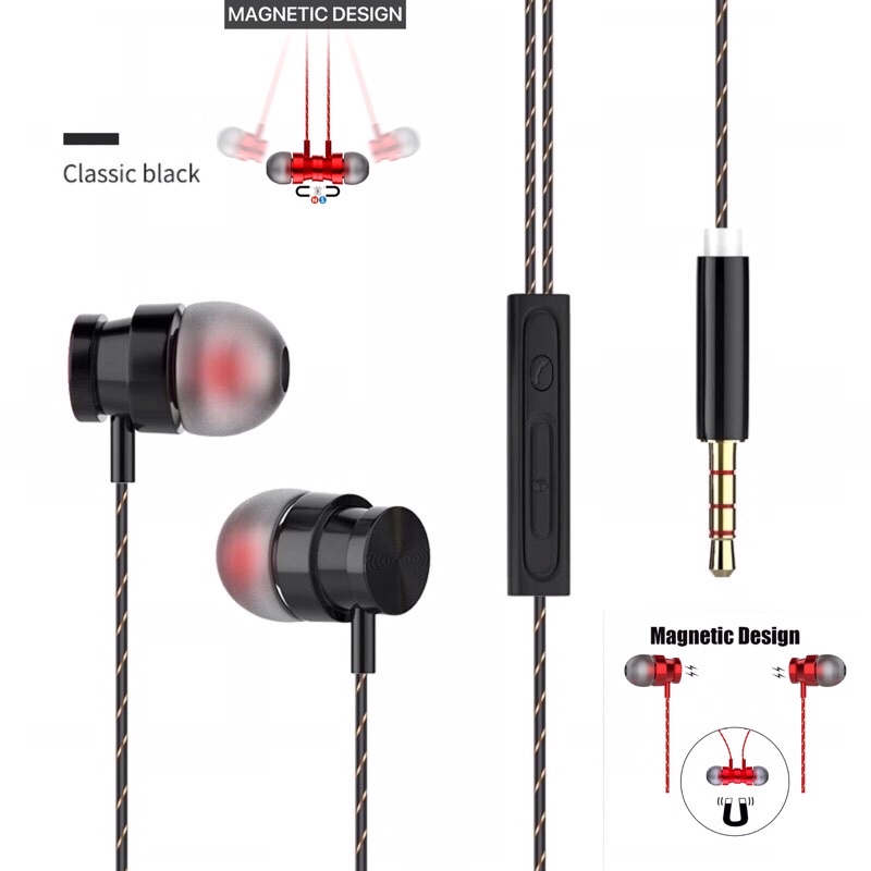 BUDS IN-HF / HEADSET / HEDSET / EARPHONE / HANDSFREE XRD X50 HI-FI SUPER BASS MAGNETIC