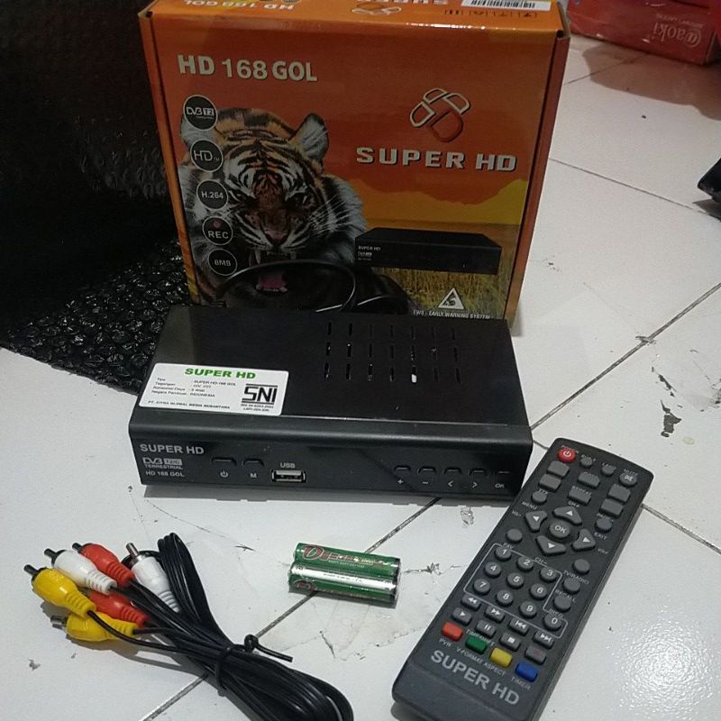 Jual Set Top Box TV Digital STB DVBT2 Super HD Harimau HD 168 GOL