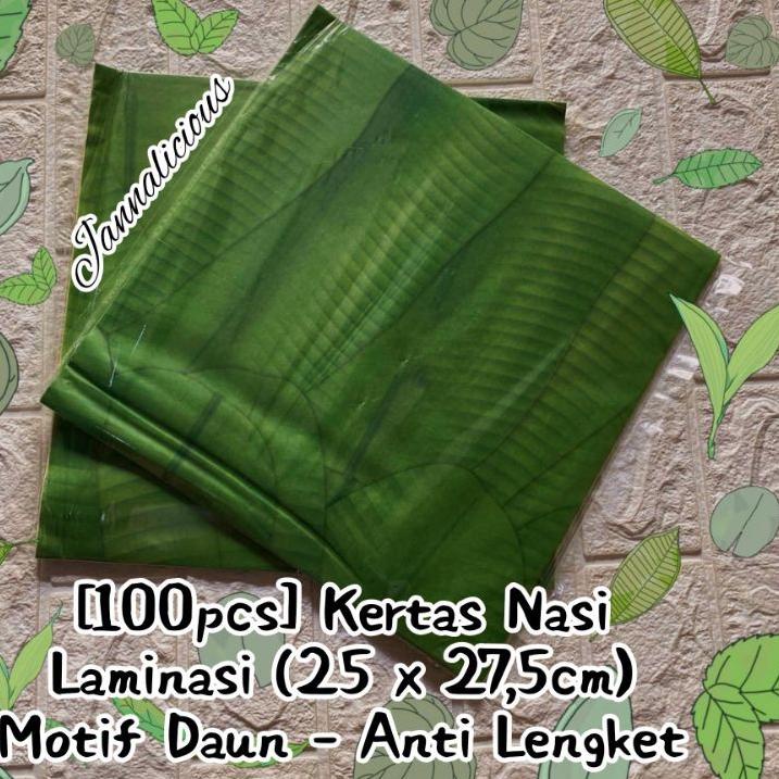 

RVN283 Kertas Nasi Laminasi Anti Lengket ~ Motif Daun Pisang & Bakery Label Uk. 25x27,5cm $$$