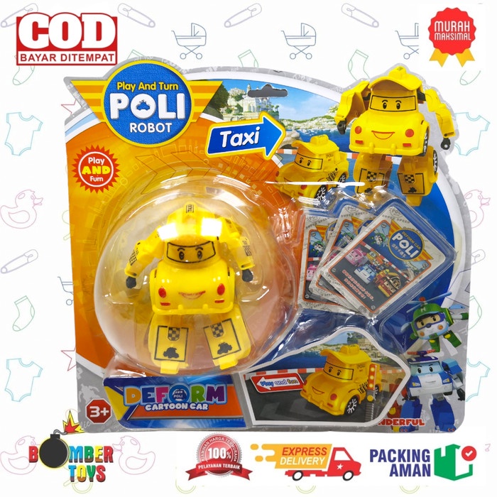 MAINAN ANAK PLAY AND CARD RUBAH BENTUK ROBOT DEFORM KARAKTER KADO SNI