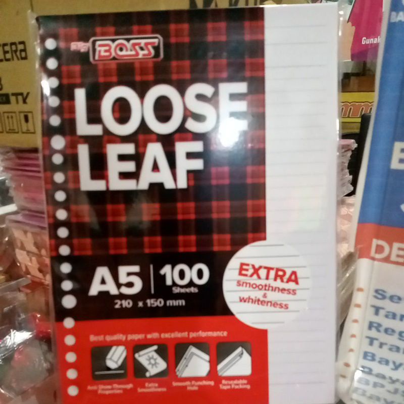 

Kertas loose leaf A5 isi 100 lembar isi ulang kertas binder