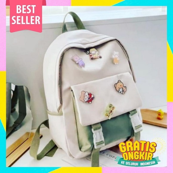 Tas Ransel Wanita Style Korea Backpack Sekolah Perempuan Lucu Stylish - Bs280 Tas Ransel Korean Styl