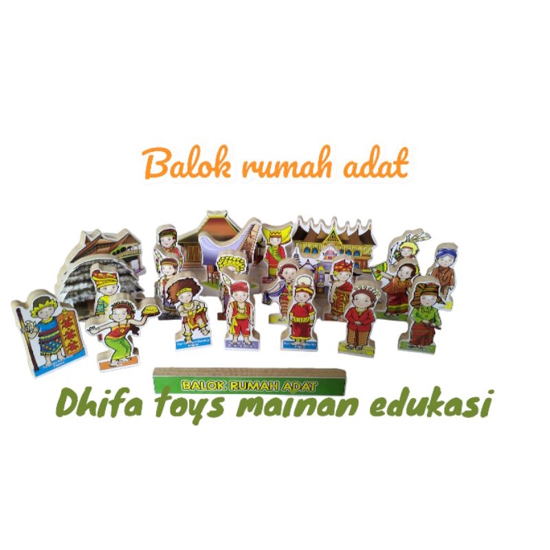 Balok Rumah Adat - Mainan Edukasi Balok | Mainan Edukasi Alat Peraga Anak TK/Paud