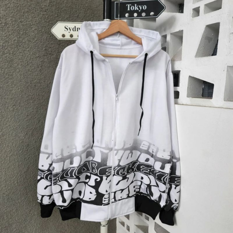 Zipper white print