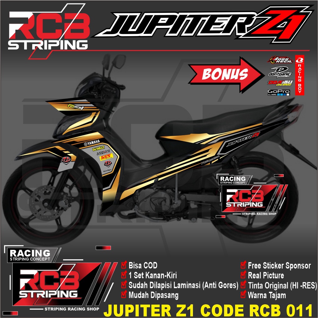 striping jupiter z1 variasi sticker jupiter z1 list variasi jupiter z1 stiker jupiter z1 Gold Rcb011