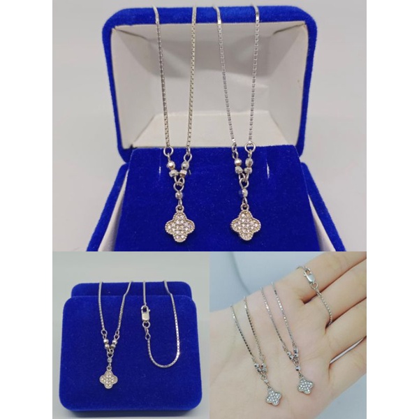 kalung koye anak rantai itali kaca gantungan bunga mp/perak asli silver 925 lapis emas/perhiasan anak fashion terbaru