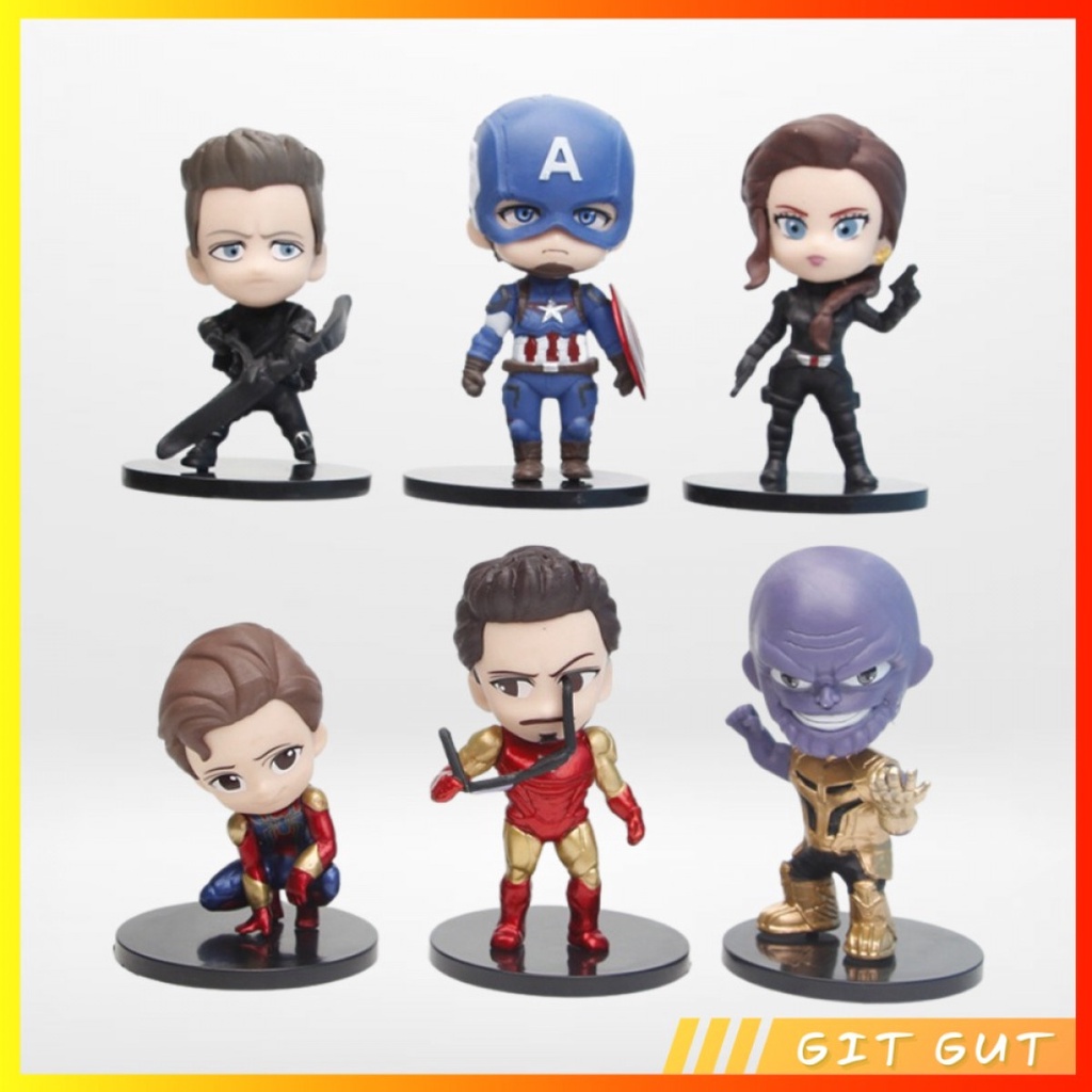 Action Figure Pajangan Mainan 6 pcs Marvel Avengers