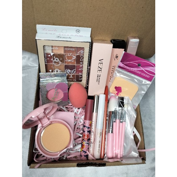 BONUS GRATIS! Kosmetik Termurah Terlengkap 1 Set Make Up Isi 25pcs Kecantikan Wajah Wanita Lameila Maybelline Kado Ulang Tahun Seserahan Parsel Seserahan Pernikahan Tunangan Makeup Cosmetik Komplit Murah Cewek