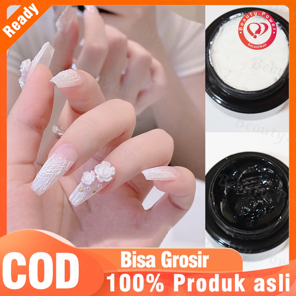 New Gypsum Gel Glue No Sealing Layer Black White Color/Hiasan Gypsum Nailart UV Gel Polish