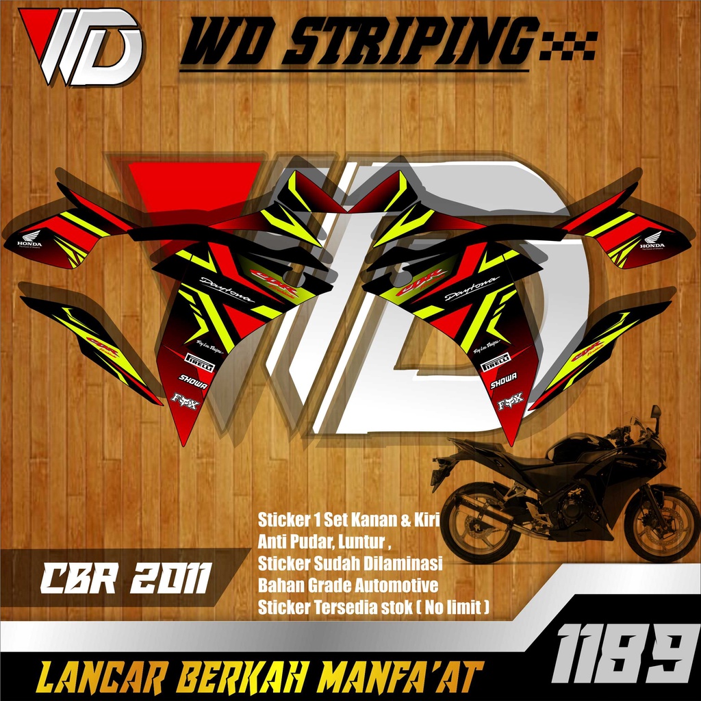 1189 STIKER STRIPING SEPEDA MOTOR HONDA CBR 2011
