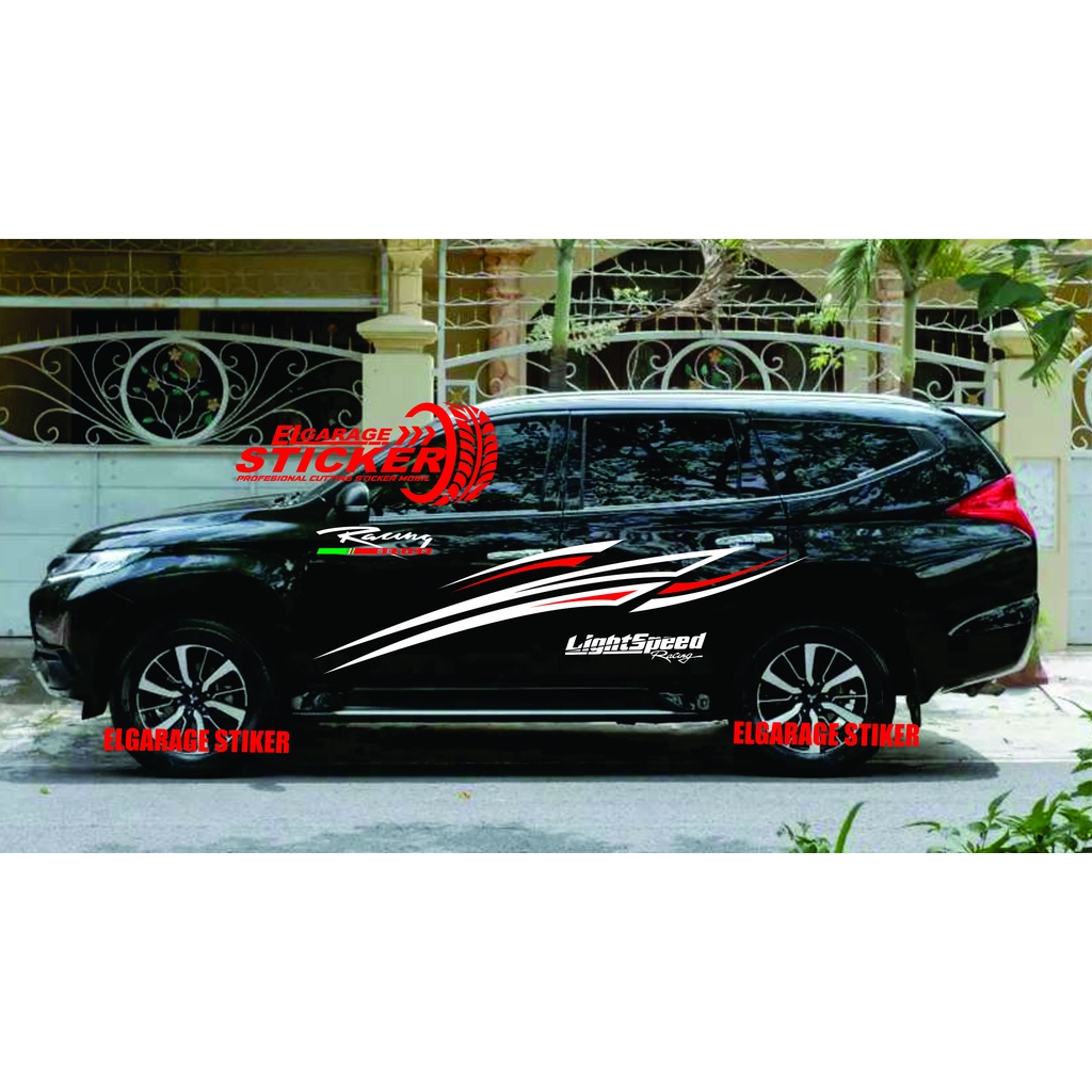Stiker mobil pajero sport cuting stiker body mobil pajero sport stiker variasi striping pajero sport