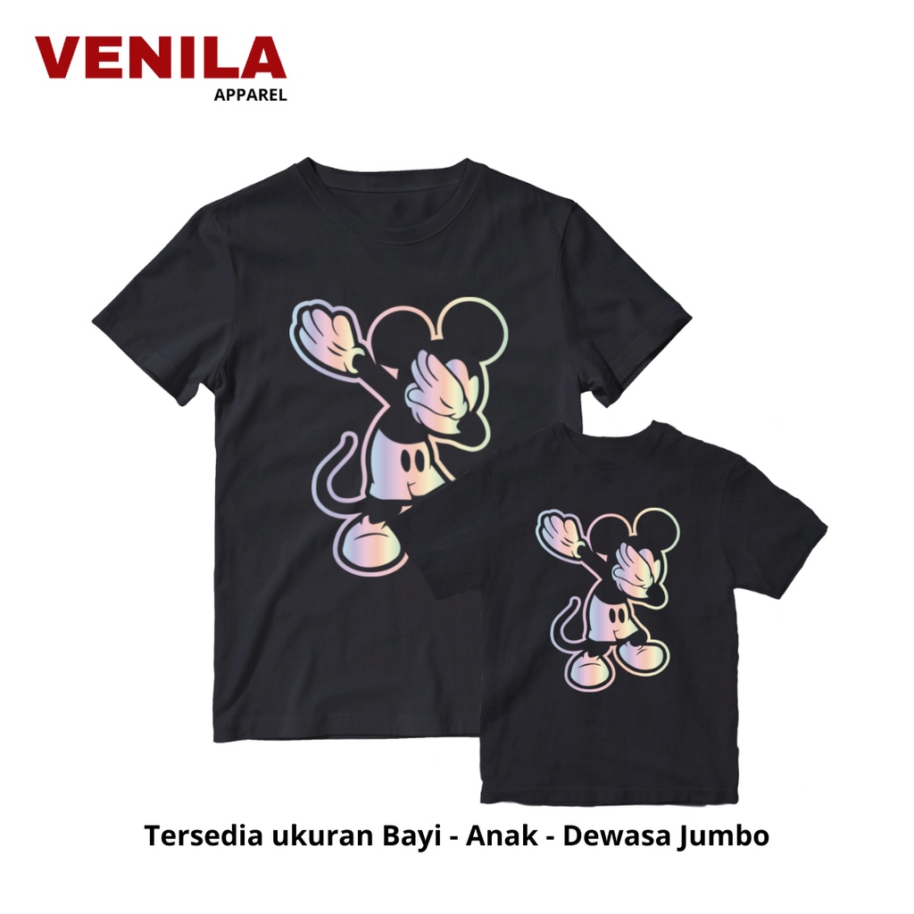 Kaos Mickey Mouse Dab Swag Anak Dewasa / Baju Mickey Mouse Perempuan dan Laki Laki