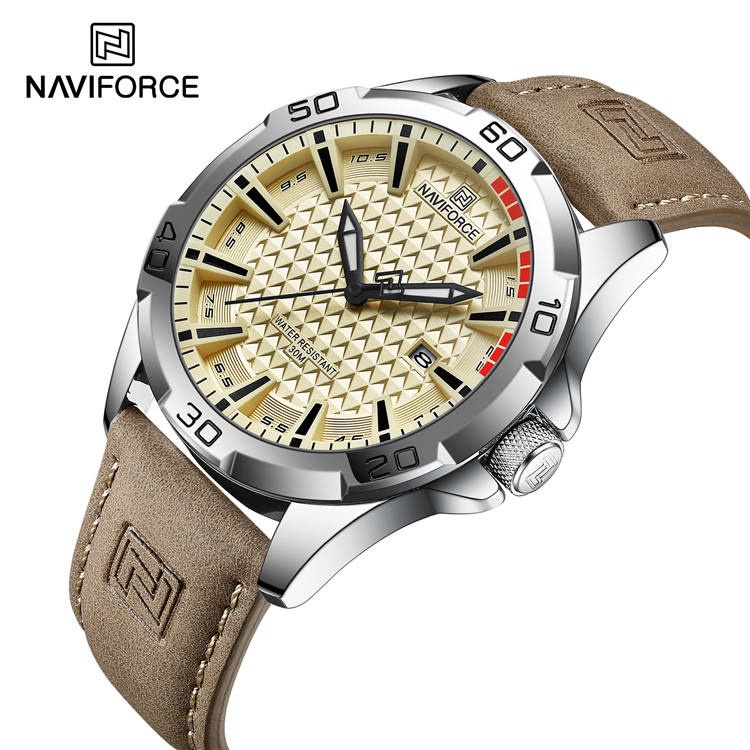 Jam Tangan Pria Naviforce NF8023 Original Strap Kulit
