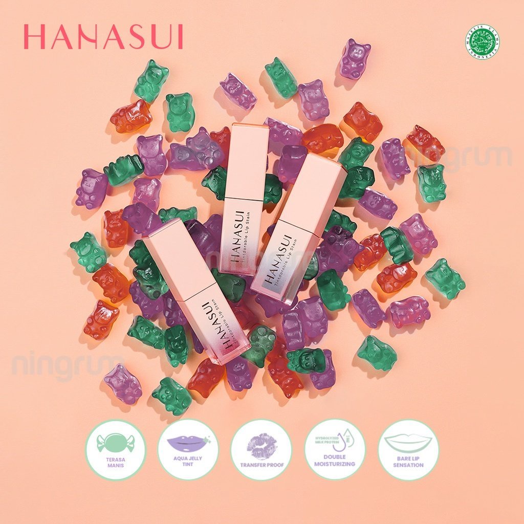 Ningrum - Hanasui Tintdorable Lip Tint  Lip Stain Lip Tint Glossy New Shades 100 % Ori BPOM - 5003