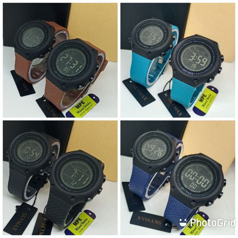 Free Batrai Cadangan Free Box Jam Tangan Couple SkyMax 1810 Waterproof Tahan Air