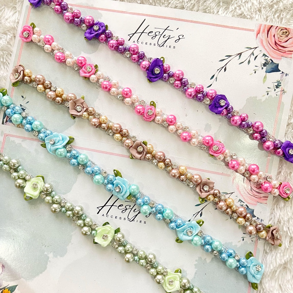 PAYET RANGKAI MUTIARA HN9/Payet Mutiara/Payet Mewah/Renda Mutiara/COSTUM WARNA