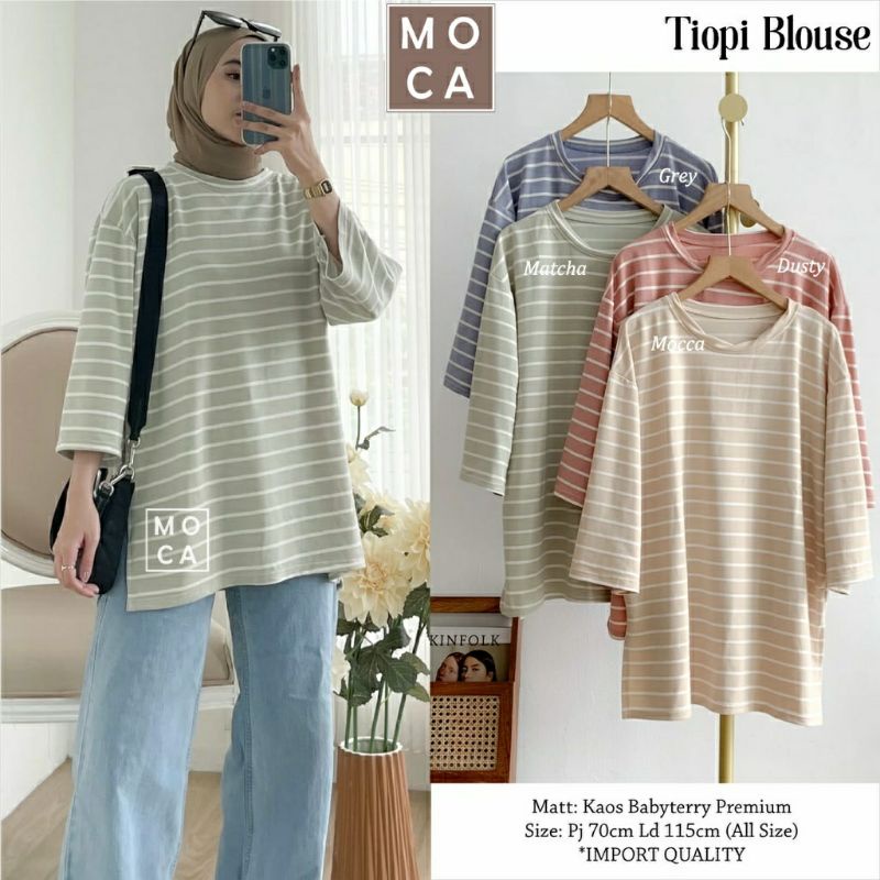 Tiopi Blouse, BLOUSE WANITA OVERSIZE CANTIK MODIS FIT XXXL LD 115-130 BAHAN KAOS BABYTERRY PREMIUM TERMURAH TERLARIS OOTD