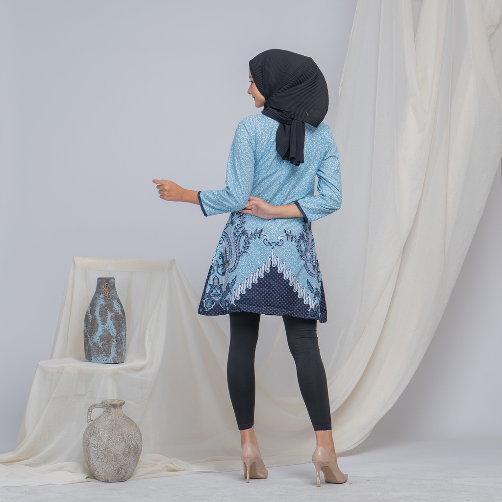 BAJU BATIK MUSLIMAH OUTFIT KONDANGAN MODEL TUNIK PIAS KASYAIRA